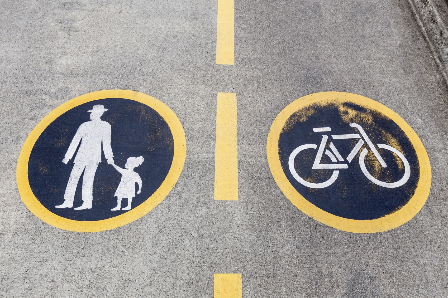bikes and pedestrian signs