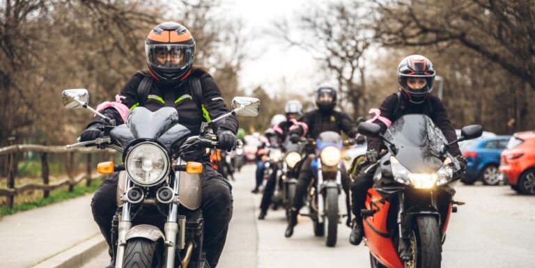 Image of a group of motorcyclists riding together
